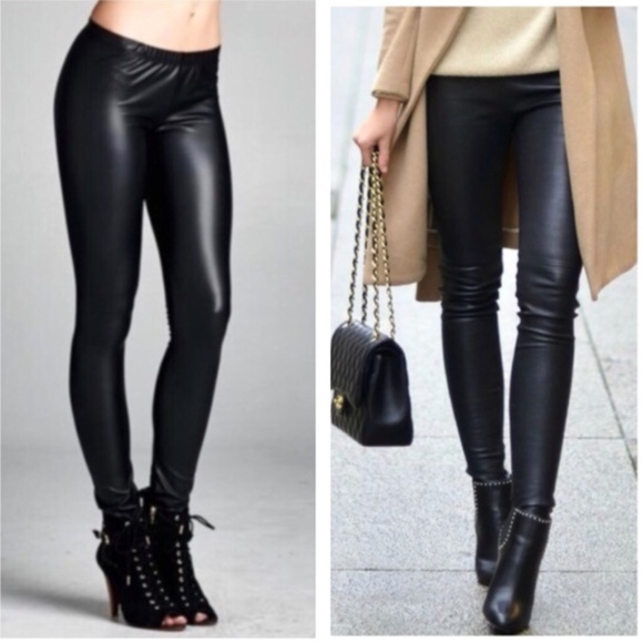 Faux Leather Leggings - Picture 2 of 2